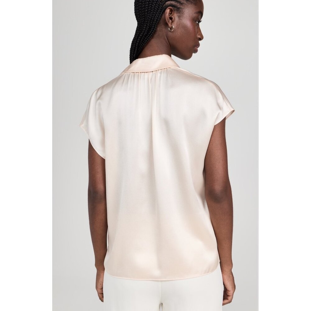 Vince Cap Sleeve Ruched Back Blouse top shirt size S - Picture 3 of 10